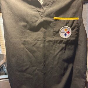 Black Scrub Top with Steelers Logo